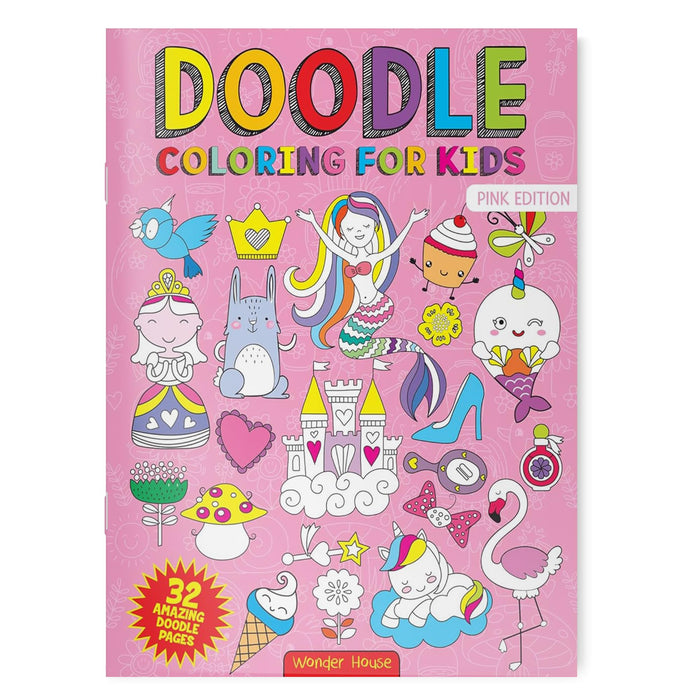 Doodle Coloring For Kids - Pink Edition by Wonder House Books - Paperback cover