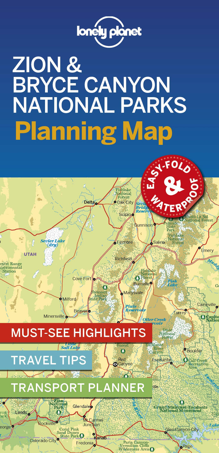 Lonely Planet Zion & Bryce Canyon National Parks Planning Map by Lonely Planet - Map cover