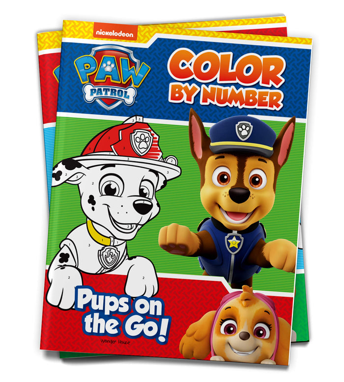 Pups on the Go: Paw Patrol, Color By Number Activity Book by Wonder House Books - Paperback cover