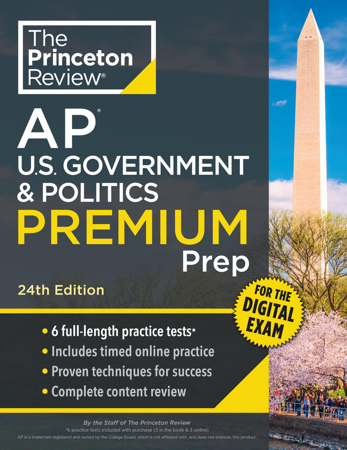Princeton Review AP U.S. Government & Politics Premium Prep, 24th Edition: 6 Practice Tests + Digital Practice Online + Content Review (College Test Preparation) by The Princeton Review - Paperback cover