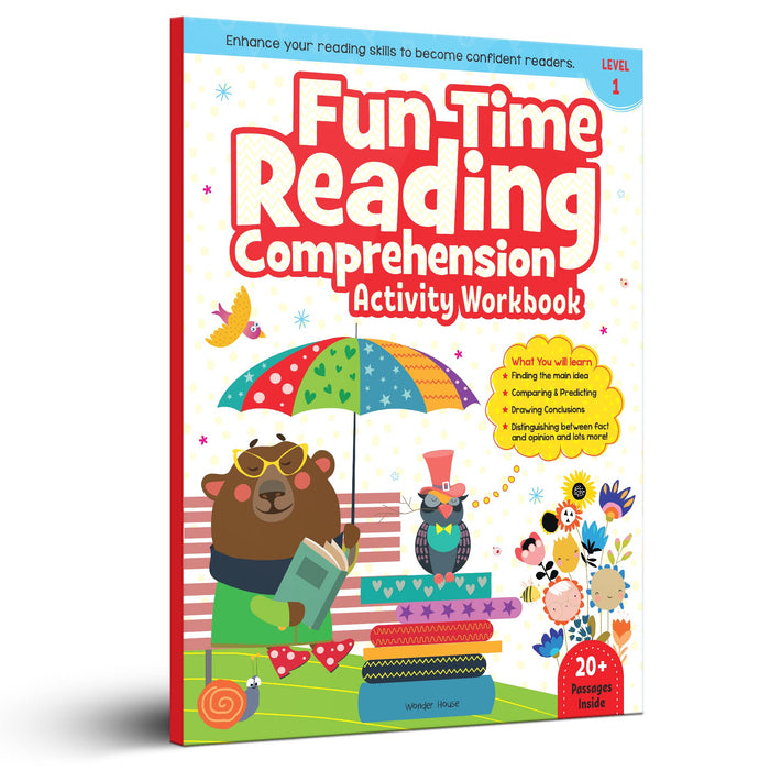 Fun Time Reading Comprehension - Activity Workbook For Children - Level 1 by Wonder House Books - Paperback cover
