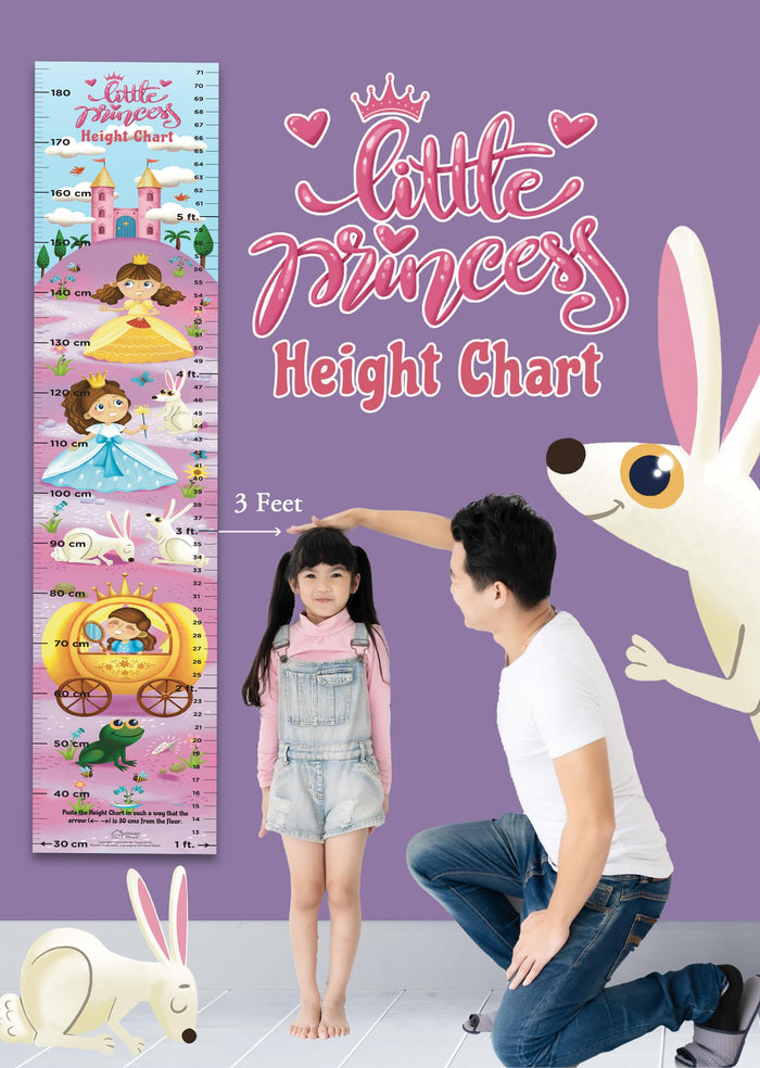 Little Princess Height Chart: Growth Chart With Measuring Ruler and Stick-on Tape by Wonder House Books - Wall Chart cover