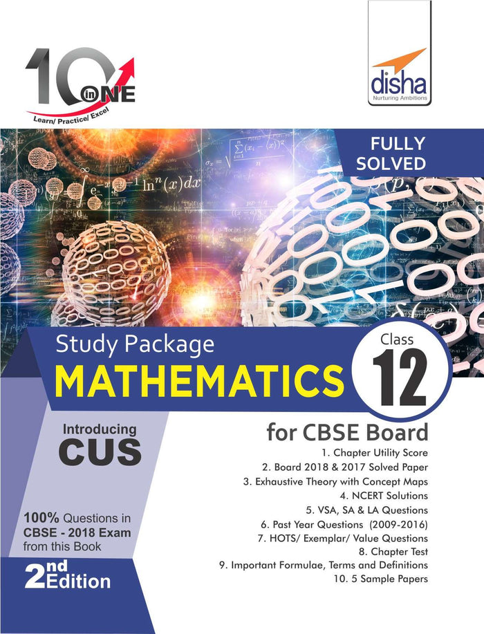 10 in One Study Package for CBSE Mathematics Class 12 with 5 Model Papers 2nd Edition by Disha Experts - Paperback cover
