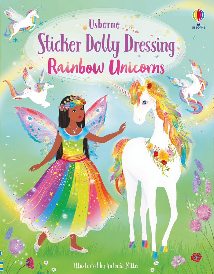 Sticker Dolly Dressing Rainbow Unicorns by Fiona Watt - Paperback cover