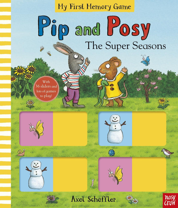 Nosy Crow Pip and Posy The Super Seasons (Memory Game Book). by Axel Scheffler - Board Book cover