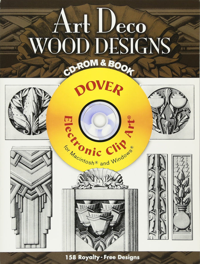 Art Deco Wood Designs CD-ROM and Book (Dover Electronic Clip Art) by Laurent Malcles - Paperback cover