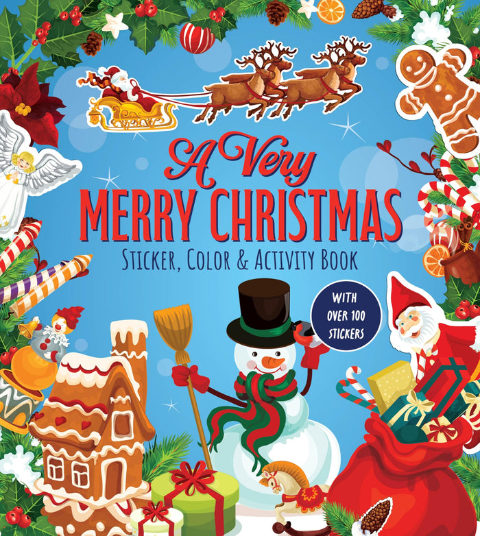 A Very Merry Christmas Sticker, Color & Activity Book: With Over 100 Stickers! by Editors of Chartwell Books - Paperback cover