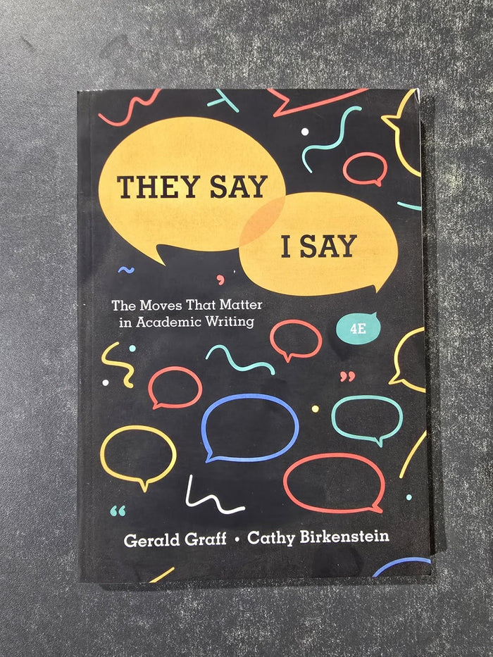They say/I say:The Moves That Matter in Academic Writing by Gerald Graff - Paperback cover