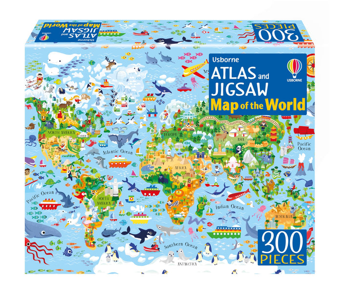 Atlas and Jigsaw Map of the World (Usborne Book and Jigsaw) by Jana Curll - Paperback cover