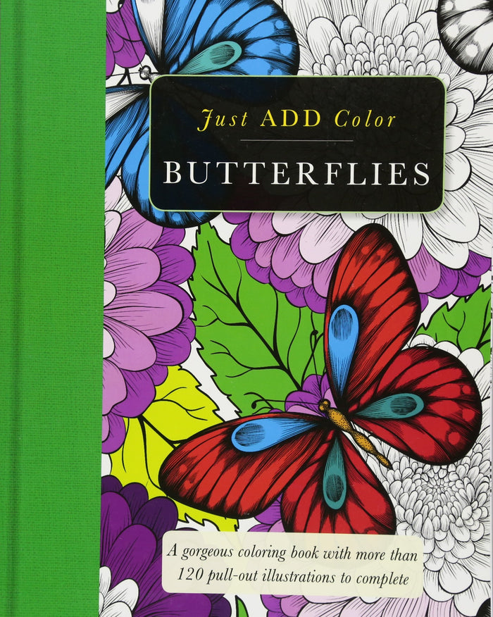 Butterflies: A Gorgeous Coloring Book With More Than 120 Pull-out Illustrations to Complete (Just Add Color) by Carlton Publishing Group - Paperback cover