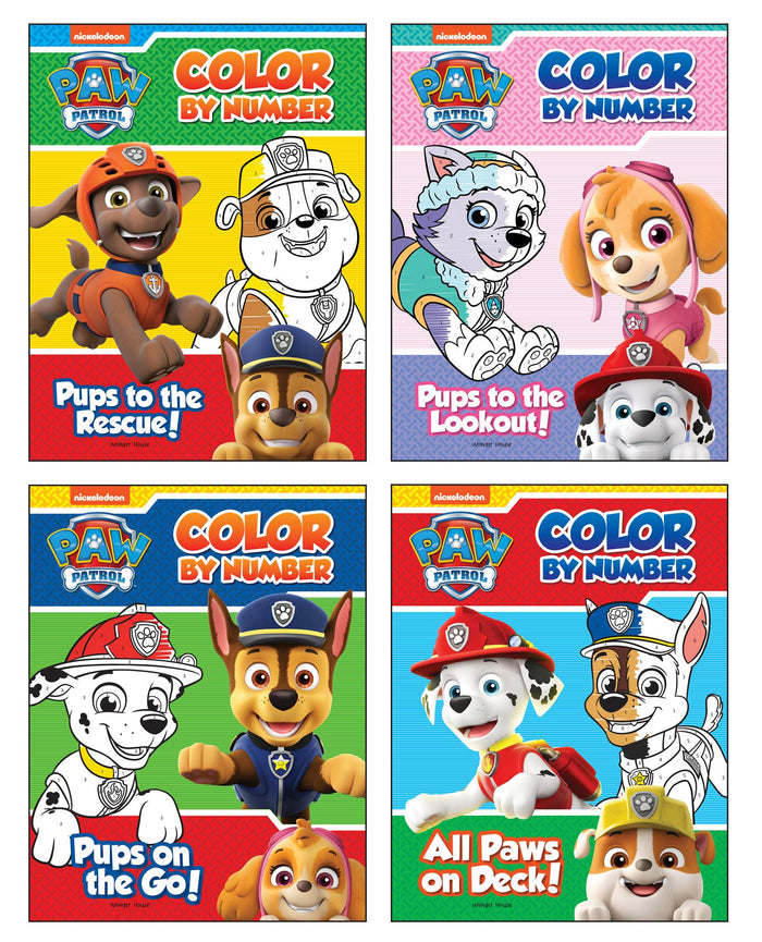 Paw Patrol Color By Number Super Pack : Set Of 4 Coloring Books For Kids by Wonder House Books - Board Book cover