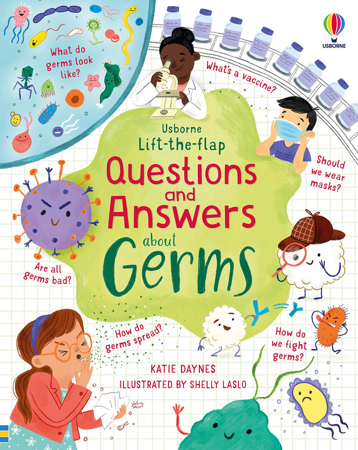 Usborne出品 问与答翻翻书系列 细菌 英文原版 Lift-the-flap Questions and Answers about Germs 趣味纸板翻翻书 尤斯伯恩 by Katie Daynes - Board Book cover
