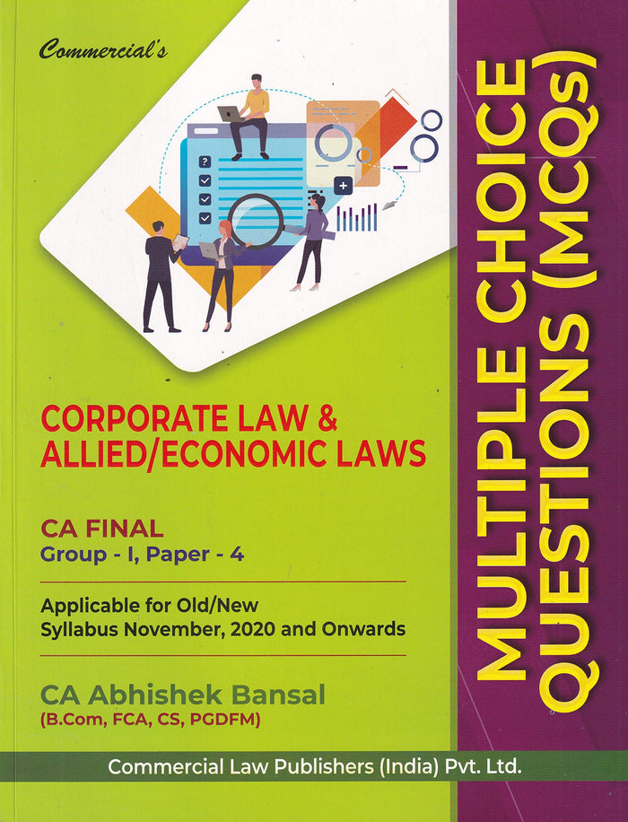 Commercisl's Corporate Law & Allied/Economic Laws MCQs CA Final Group-1, Paper-4 by CA Abhishek Bansal - Paperback cover