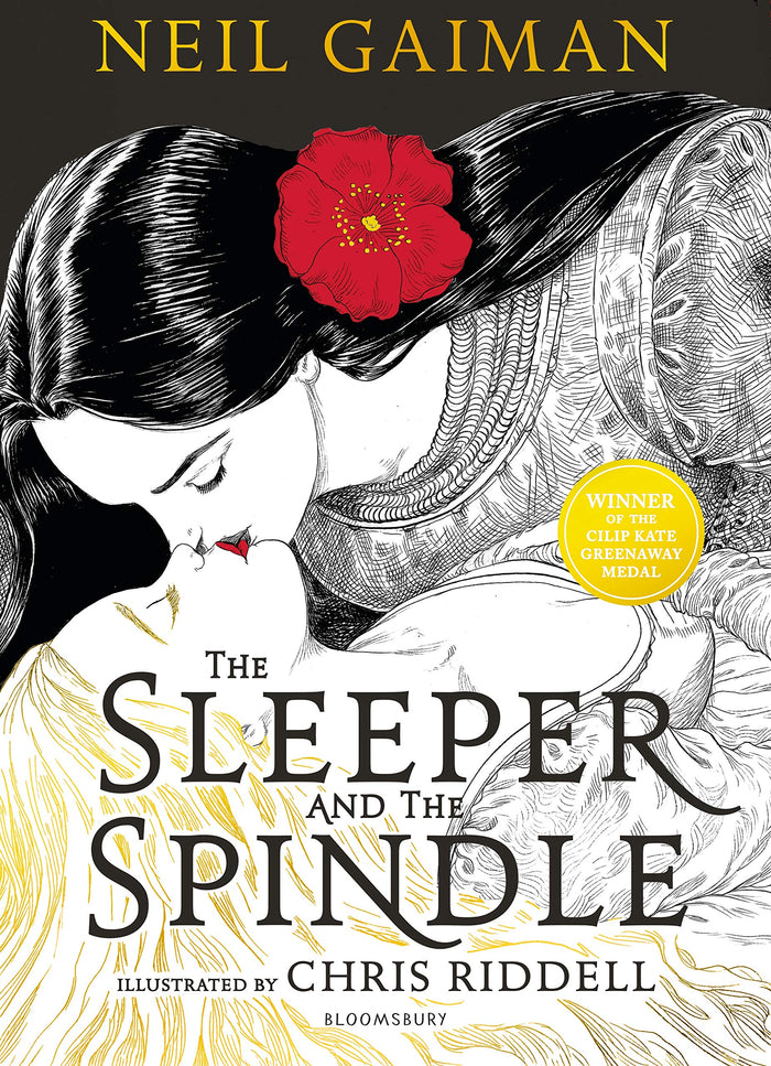 Front cover of the book 'The Sleeper and the Spindle' by Neil Gaiman.