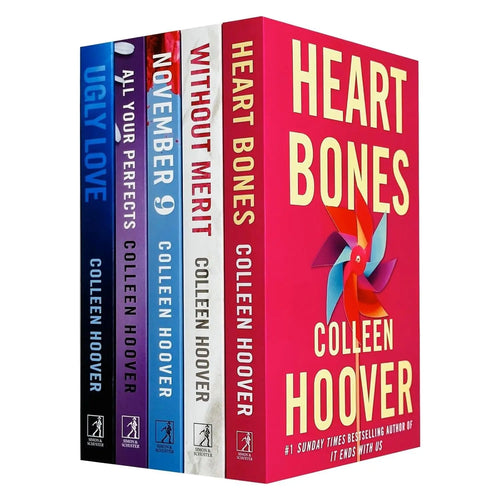 Front cover of Colleen Hoover 5 Books Collection Set featuring Ugly Love and Heart Bones at bulkbookshop.com