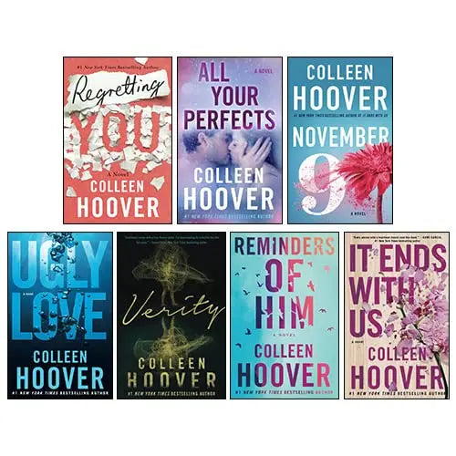 Front cover display of Colleen Hoover 7 Books Collection Set featuring Verity and It Ends With Us at bulkbookshop.com